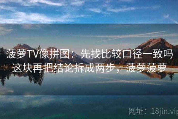 菠萝TV像拼图：先找比较口径一致吗这块再把结论拆成两步，菠萝菠萝