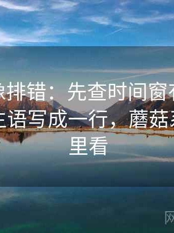 蘑菇tv像排错：先查时间窗有没有模糊再把主语写成一行，蘑菇系列在哪里看