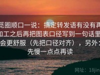 觅圈顺口一说：搞定转发语有没有再加工之后再把图表口径写到一句话里，会更舒服（先把口径对齐），另外：先慢一点点再读
