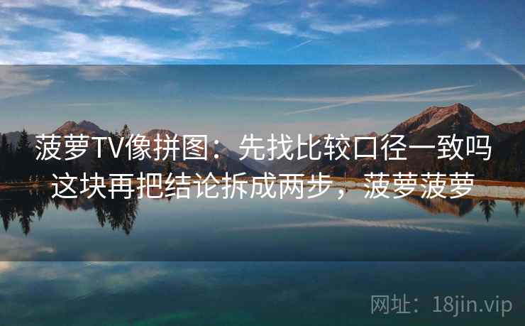 菠萝TV像拼图：先找比较口径一致吗这块再把结论拆成两步，菠萝菠萝
