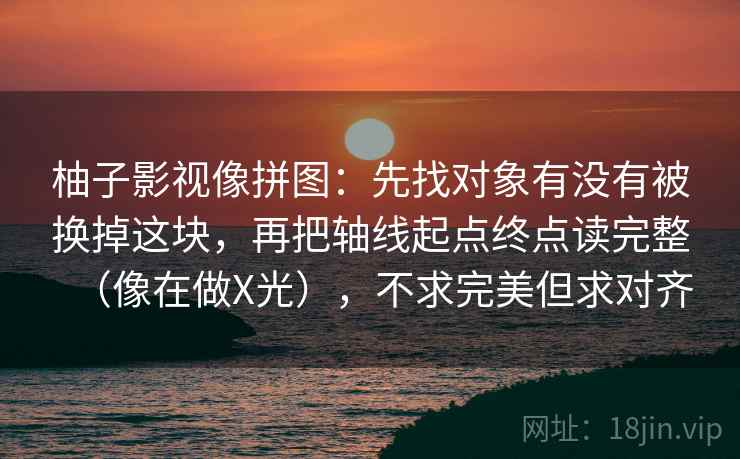 柚子影视像拼图：先找对象有没有被换掉这块，再把轴线起点终点读完整（像在做X光），不求完美但求对齐